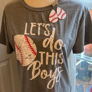 ⚾️ Baseball ‘Let’s do this boys” t-shirt & earrings